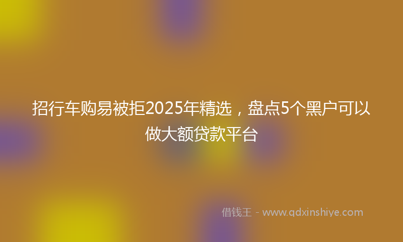 招行车购易被拒2025年精选，盘点5个黑户可以做大额贷款平台