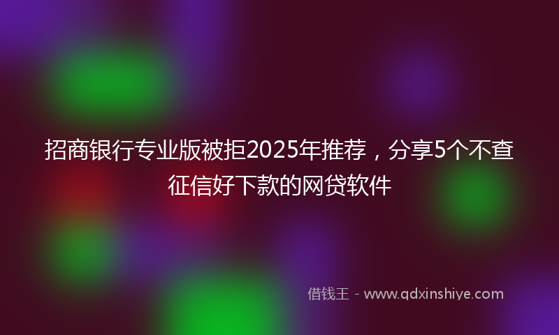 招商银行专业版被拒2025年推荐，分享5个不查征信好下款的网贷软件