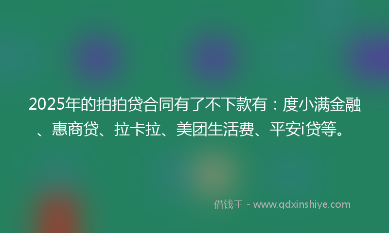 2025年的拍拍贷合同有了不下款有：度小满金融、惠商贷、拉卡拉、美团生活费、平安i贷等。