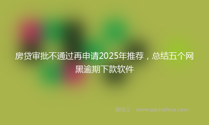 房贷审批不通过再申请2025年推荐，总结五个网黑逾期下款软件