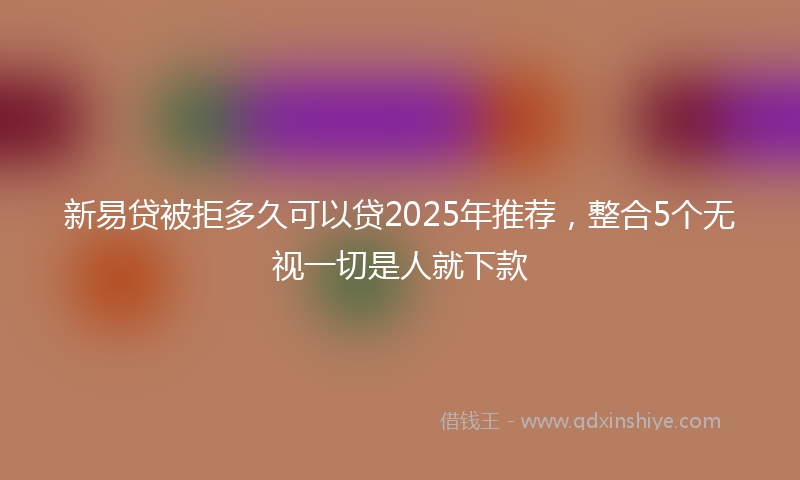新易贷被拒多久可以贷2025年推荐，整合5个无视一切是人就下款