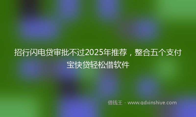 招行闪电贷审批不过2025年推荐，整合五个支付宝快贷轻松借软件