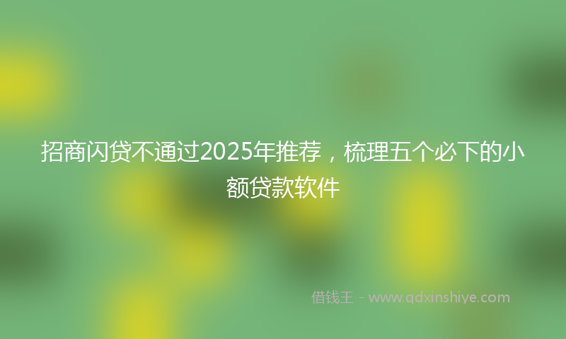 招商闪贷不通过2025年推荐，梳理五个必下的小额贷款软件