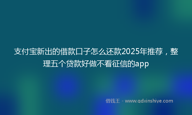 支付宝新出的借款口子怎么还款2025年推荐，整理五个贷款好做不看征信的app