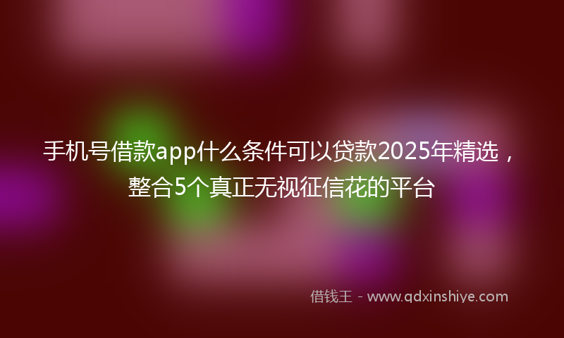 手机号借款app什么条件可以贷款2025年精选，整合5个真正无视征信花的平台