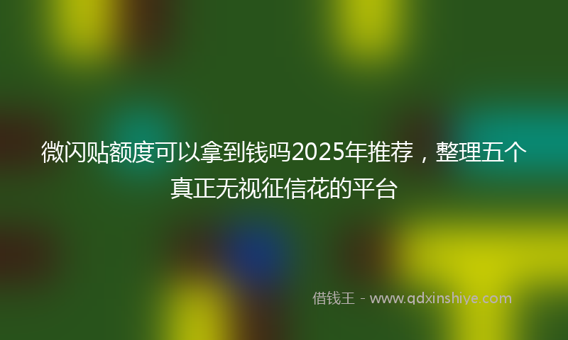 微闪贴额度可以拿到钱吗2025年推荐，整理五个真正无视征信花的平台