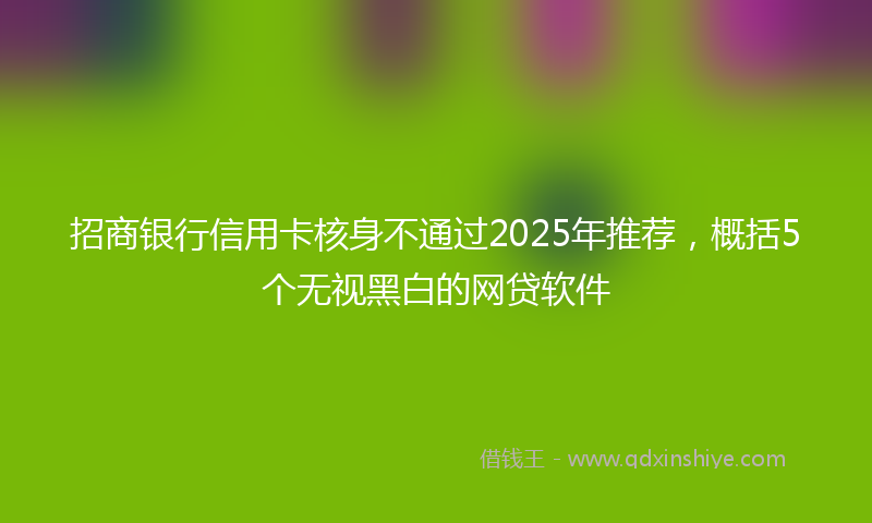 招商银行信用卡核身不通过2025年推荐，概括5个无视黑白的网贷软件