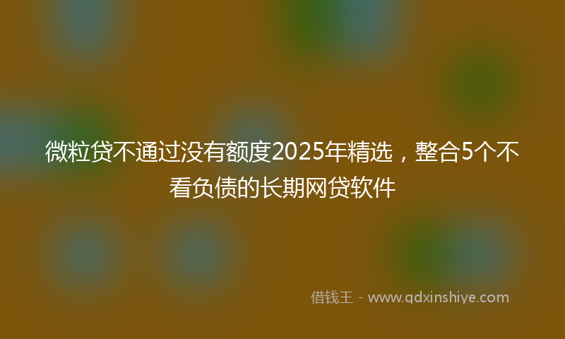 微粒贷不通过没有额度2025年精选，整合5个不看负债的长期网贷软件
