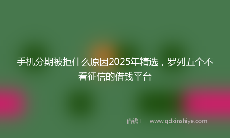 手机分期被拒什么原因2025年精选，罗列五个不看征信的借钱平台