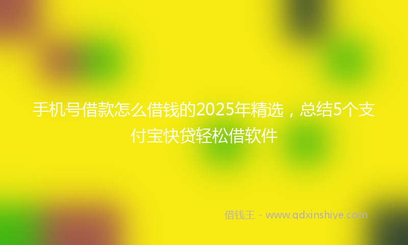 手机号借款怎么借钱的2025年精选，总结5个支付宝快贷轻松借软件