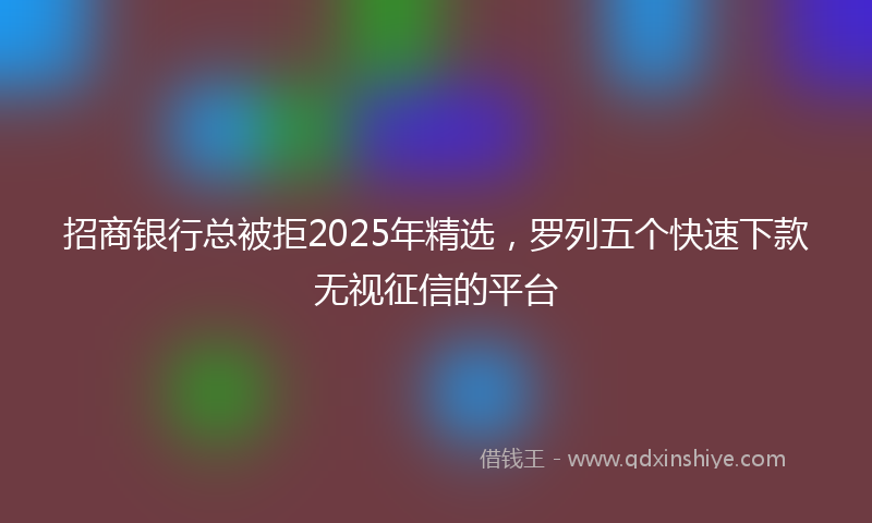 招商银行总被拒2025年精选，罗列五个快速下款无视征信的平台