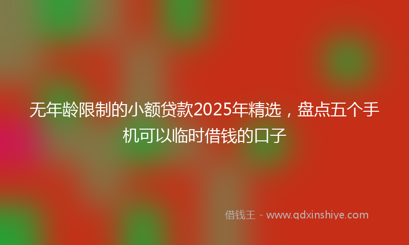 无年龄限制的小额贷款2025年精选，盘点五个手机可以临时借钱的口子