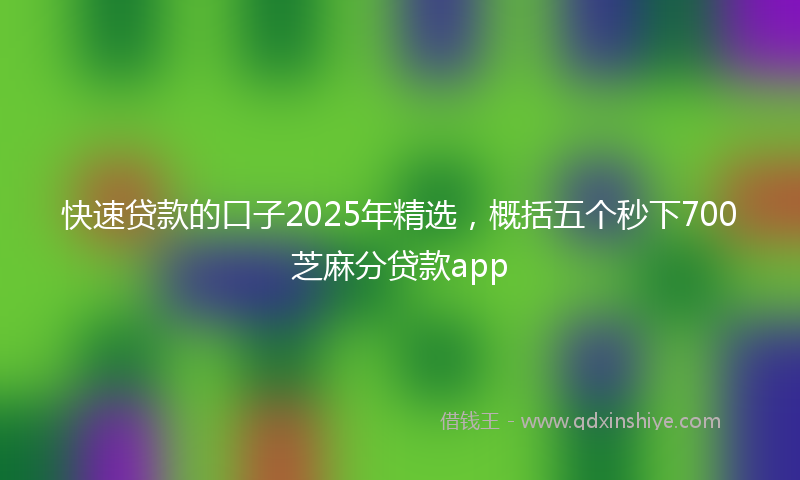 快速贷款的口子2025年精选，概括五个秒下700芝麻分贷款app