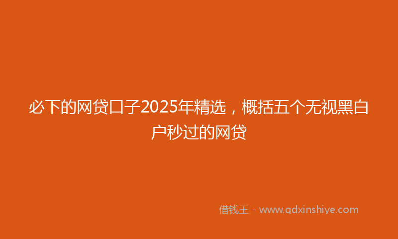 必下的网贷口子2025年精选，概括五个无视黑白户秒过的网贷