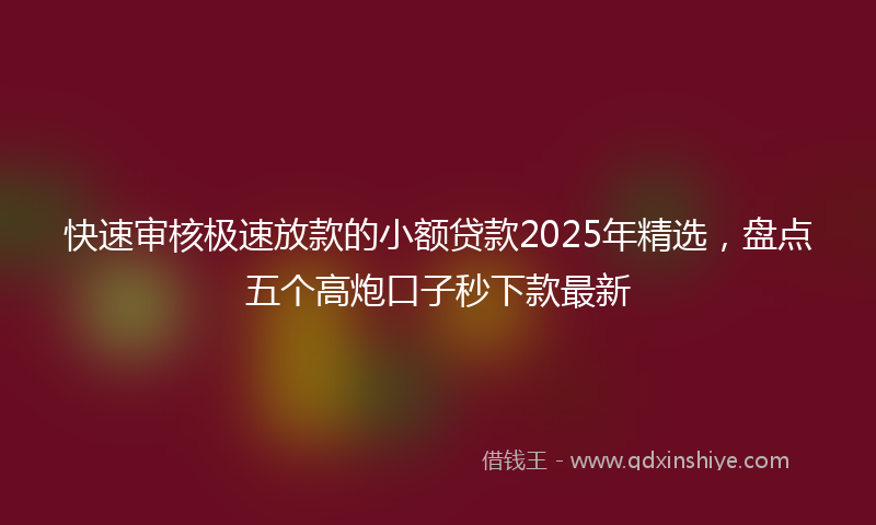 快速审核极速放款的小额贷款2025年精选，盘点五个高炮口子秒下款最新