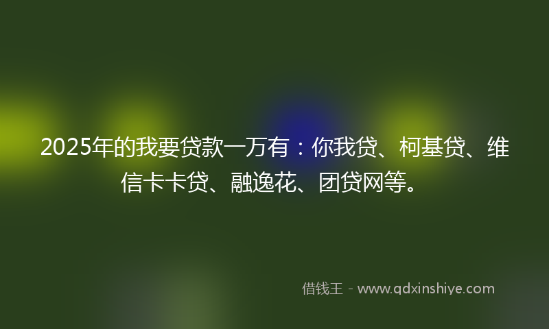 2025年的我要贷款一万有：你我贷、柯基贷、维信卡卡贷、融逸花、团贷网等。