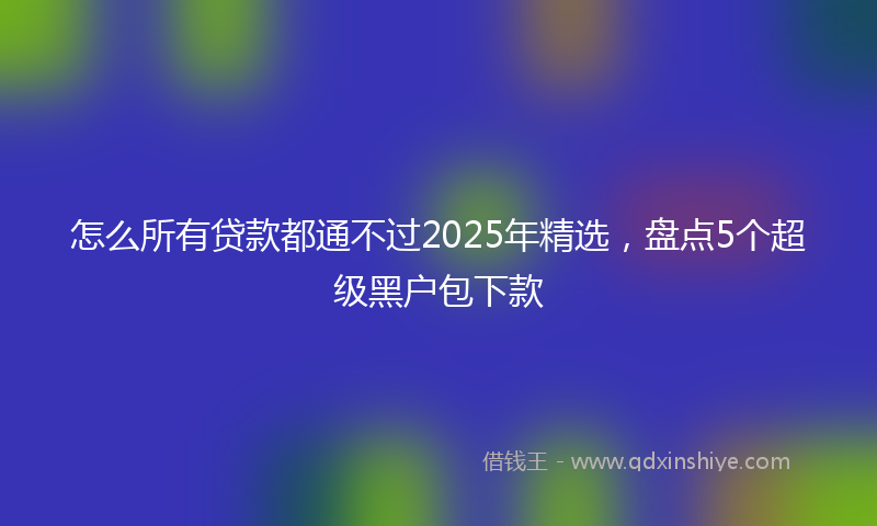 怎么所有贷款都通不过2025年精选，盘点5个超级黑户包下款