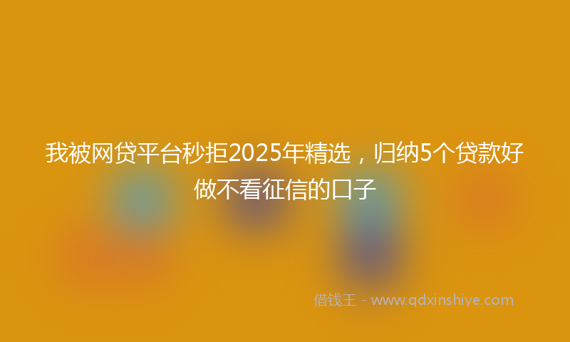 我被网贷平台秒拒2025年精选，归纳5个贷款好做不看征信的口子