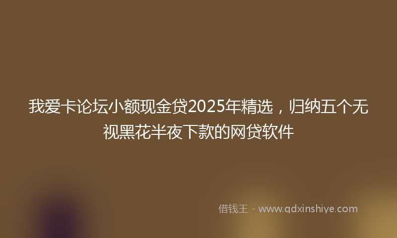 我爱卡论坛小额现金贷2025年精选，归纳五个无视黑花半夜下款的网贷软件