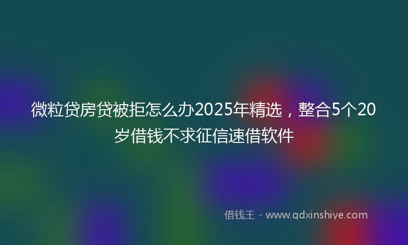微粒贷房贷被拒怎么办2025年精选，整合5个20岁借钱不求征信速借软件