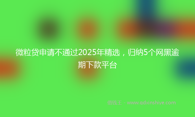微粒贷申请不通过2025年精选，归纳5个网黑逾期下款平台
