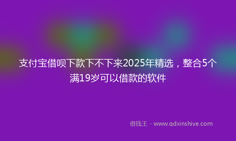 支付宝借呗下款下不下来2025年精选，整合5个满19岁可以借款的软件