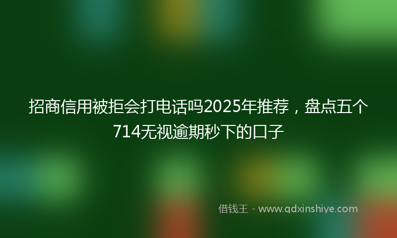 招商信用被拒会打电话吗2025年推荐，盘点五个714无视逾期秒下的口子