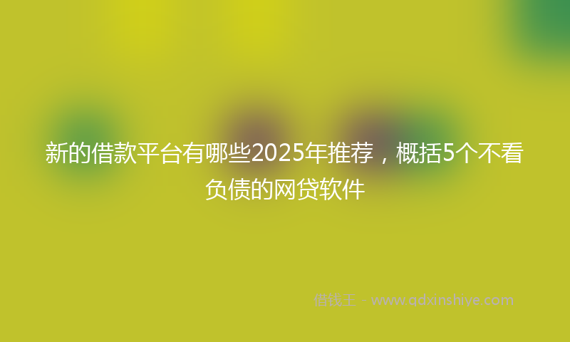 新的借款平台有哪些2025年推荐，概括5个不看负债的网贷软件