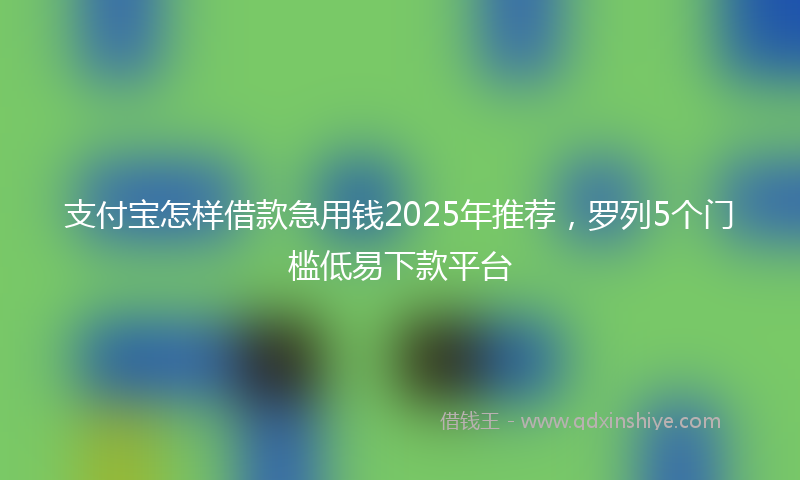 支付宝怎样借款急用钱2025年推荐，罗列5个门槛低易下款平台