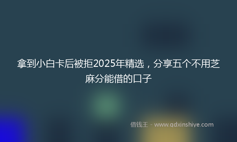 拿到小白卡后被拒2025年精选，分享五个不用芝麻分能借的口子