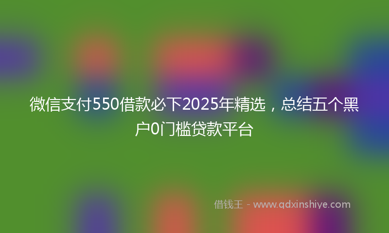 微信支付550借款必下2025年精选，总结五个黑户0门槛贷款平台
