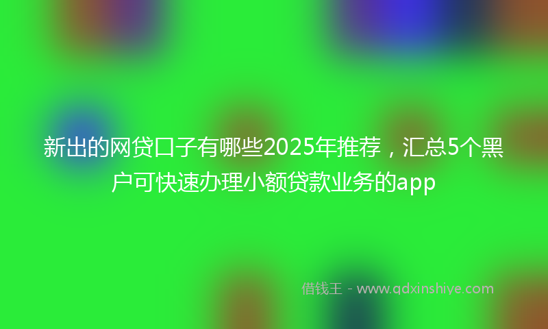 新出的网贷口子有哪些2025年推荐，汇总5个黑户可快速办理小额贷款业务的app