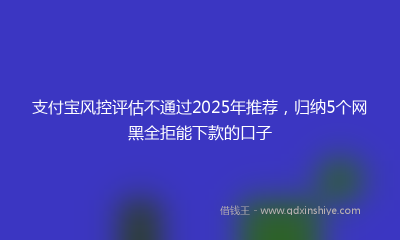 支付宝风控评估不通过2025年推荐，归纳5个网黑全拒能下款的口子