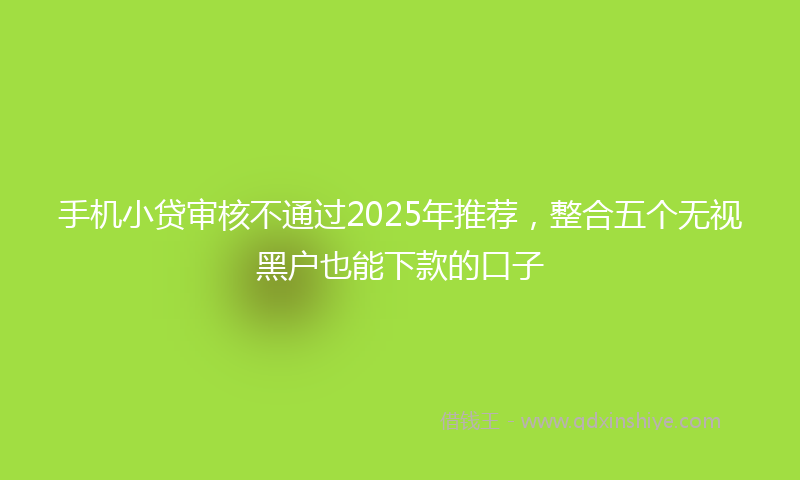 手机小贷审核不通过2025年推荐，整合五个无视黑户也能下款的口子