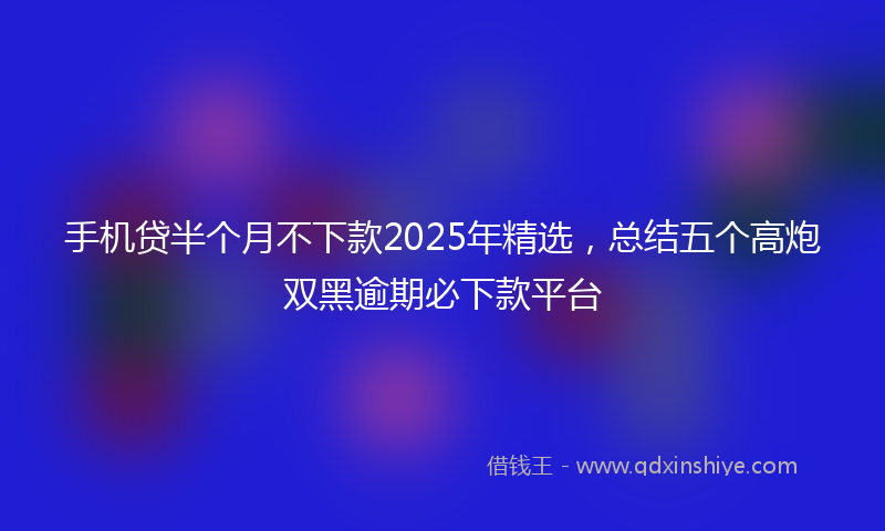 手机贷半个月不下款2025年精选，总结五个高炮双黑逾期必下款平台