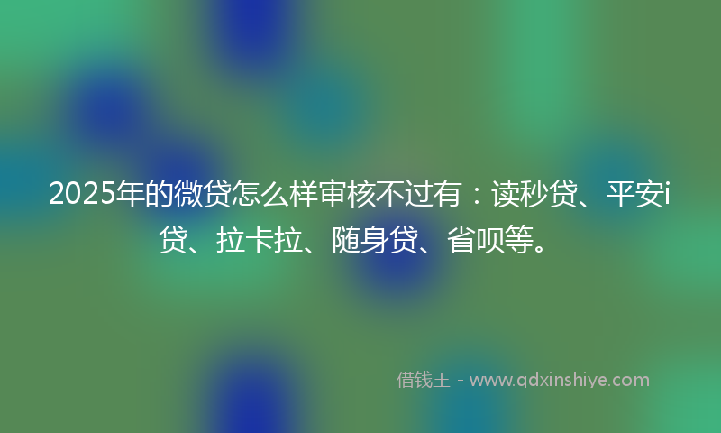 2025年的微贷怎么样审核不过有：读秒贷、平安i贷、拉卡拉、随身贷、省呗等。