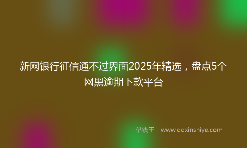 新网银行征信通不过界面2025年精选，盘点5个网黑逾期下款平台