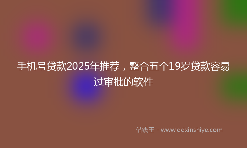 手机号贷款2025年推荐，整合五个19岁贷款容易过审批的软件