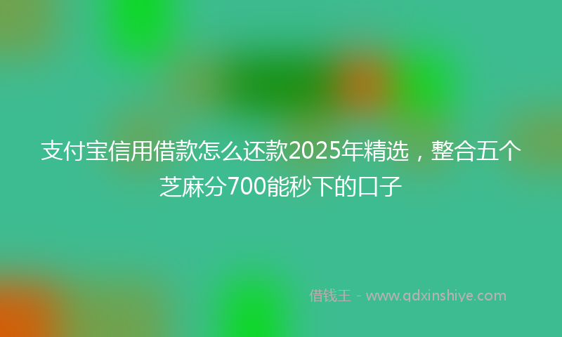 支付宝信用借款怎么还款2025年精选，整合五个芝麻分700能秒下的口子