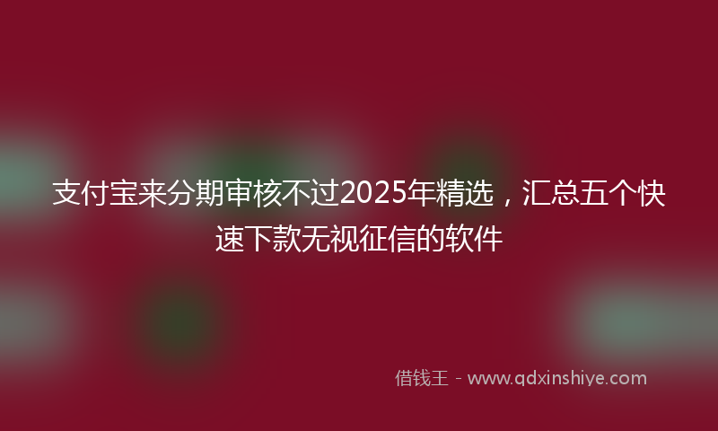 支付宝来分期审核不过2025年精选，汇总五个快速下款无视征信的软件