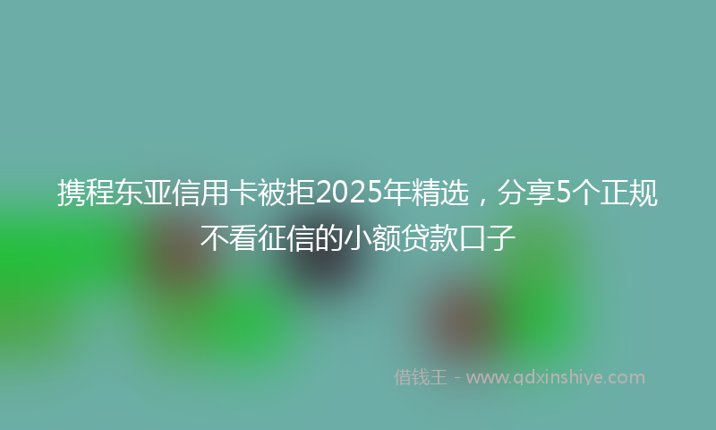 携程东亚信用卡被拒2025年精选，分享5个正规不看征信的小额贷款口子