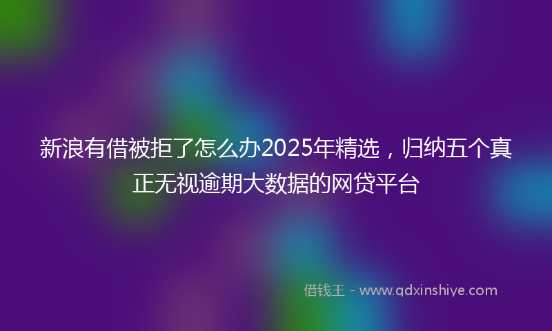 新浪有借被拒了怎么办2025年精选，归纳五个真正无视逾期大数据的网贷平台