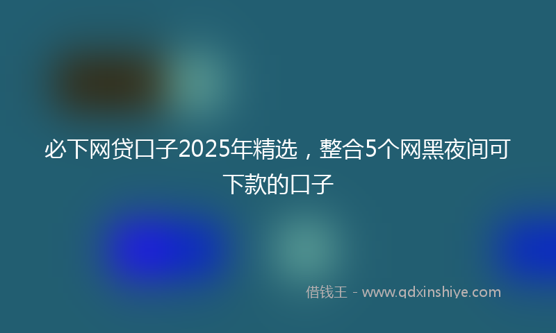必下网贷口子2025年精选，整合5个网黑夜间可下款的口子