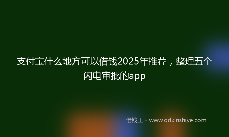 支付宝什么地方可以借钱2025年推荐，整理五个闪电审批的app