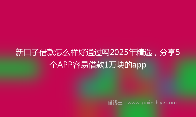 新口子借款怎么样好通过吗2025年精选，分享5个APP容易借款1万块的app