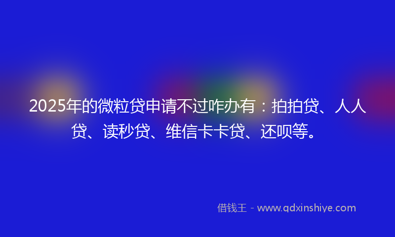 2025年的微粒贷申请不过咋办有：拍拍贷、人人贷、读秒贷、维信卡卡贷、还呗等。