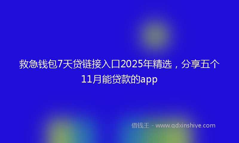 救急钱包7天贷链接入口2025年精选，分享五个11月能贷款的app