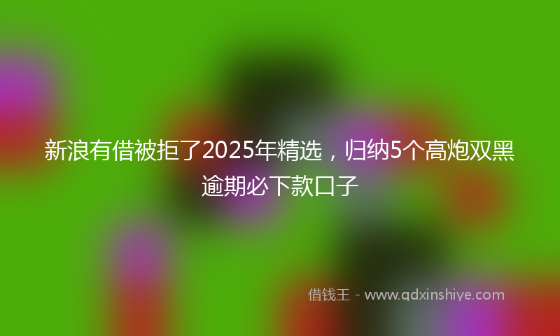 新浪有借被拒了2025年精选，归纳5个高炮双黑逾期必下款口子