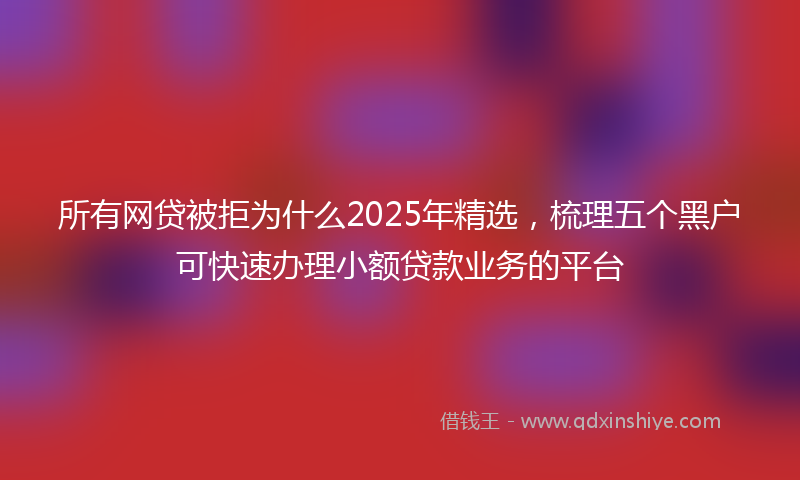 所有网贷被拒为什么2025年精选，梳理五个黑户可快速办理小额贷款业务的平台