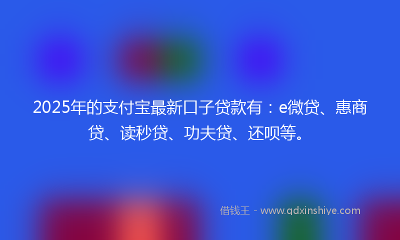 2025年的支付宝最新口子贷款有：e微贷、惠商贷、读秒贷、功夫贷、还呗等。